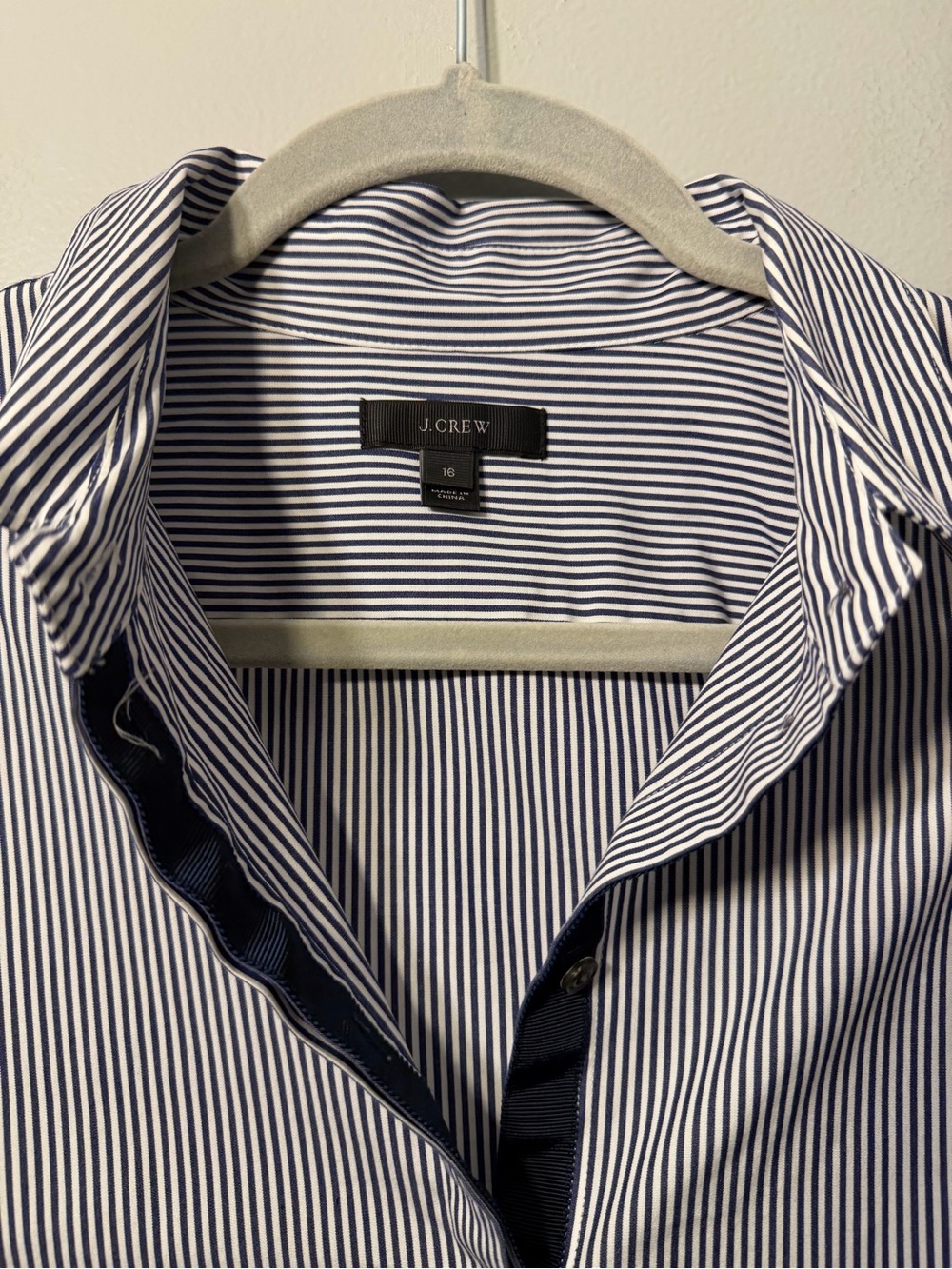 J. Crew Navy and White Striped Button-Down Tunic - Picture 3 of 8
